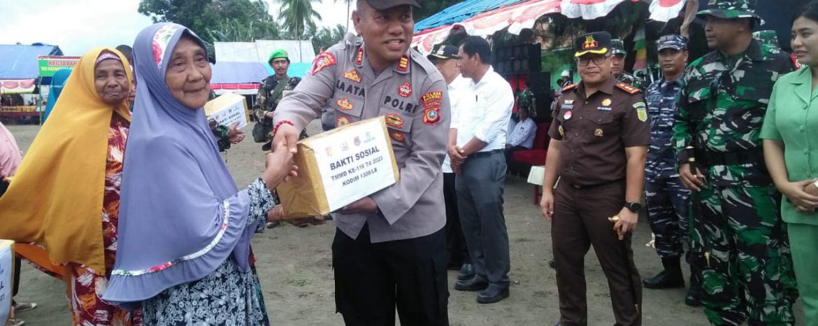Wakil Bupati Banggai Hadiri Upacara Pembukaan TNI Manunggal Membangun Desa (TMMD) ke-116 tahun 2023 di Moilong.