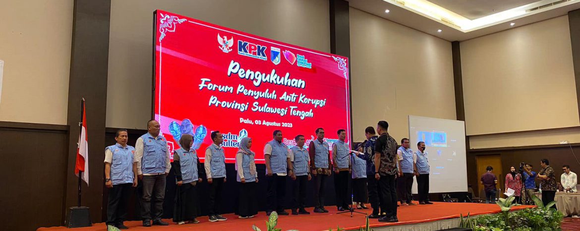 Kukuhkan Penyuluh Anti Korupsi (PAKSI) Sulawesi Tengah, Wagub Ma’mun Amir : Dorong Program Pencegahan Korupsi!